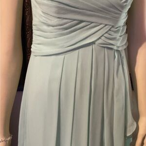 David's Bridal Strapless Light Mint Dress